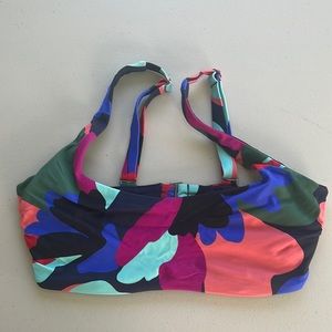 Athleta Camo Blossom Underwire Shelf Bra Bikini Top